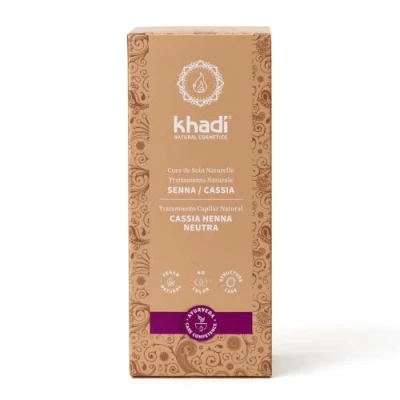 Abbildung von khadi SENNA CASSIA Pflanzenhaarfarbe, Farblose Intensivpflege für Glanz, Volumen und Spannkraft, Naturhaarfarbe 100% pflanzlich, natürlich &amp; vegan, Zertifizierte Naturkosmetik, 100g