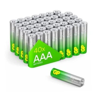 Abbildung von GP Batterien AAA 1,5V Super Alkaline Longlife G TECH Technologie, Vorratspack 40 Stück Micro in praktischer Briefkasten tauglicher Versandverpackung