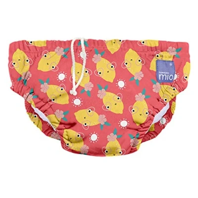 Abbildung von Bambino Mio, revolutionäre wiederverwendbare Schwimmwindel für Babys und Kleinkinder, Jungen Mädchen, Zappelige Zitrone, S (