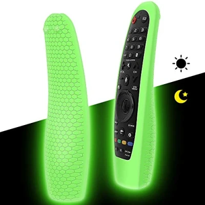 Abbildung von Silikon Hülle Schutzhülle für LG Magic Remote Fernbedienung AN MR19BA/ MR20GA/ MR18BA Fernbedienungen TV Control Cover Case Anti Rutsch Stoßfest (Glow Green)