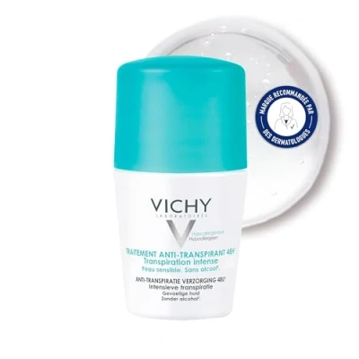 Abbildung von VICHY Deodorant Antitranspirant 48 h Roll On 50 ml Deo für Damen &amp; Herren gegen starkes Schwitzen ohne Alkohol, parfümfrei