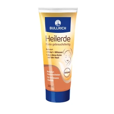 Abbildung von Bullrich Heilerde Paste gebrauchsfertig reduziert Pickel und Mitesser befreit verstopfte Poren mattiert frei von Duftstoffen vegan 200 ml (1er Pack)