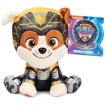 Abbildung von GUND PAW Patrol der Mighty Kinofilm Rubble, 15 cm original Plüschtier zum 2023, Nachspielen Lieblingsszenen und treuer Begleiter, Spielzeug für Kinder ab 1 Jahr
