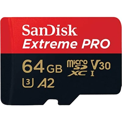 Abbildung von SanDisk 64 GB Extreme PRO microSDXC Karte + SD Adapter RescuePRO Deluxe, bis zu 200 MB/s, mit A2 App Performance, UHS I, Class 10, U3, V30