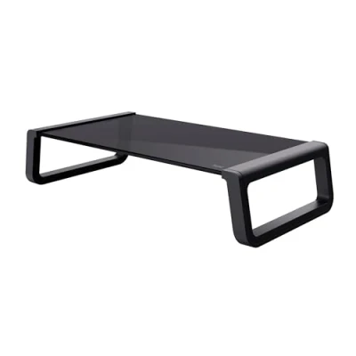 Abbildung von Trust Monta Monitorständer 41 x 22 10 cm, Bildschirmerhöhung aus Hartglas, Schreibtisch Monitorerhöhung, Monitor Stand für Laptop, Bildschirme, Computer, Notebook, Mac, PC, Büro Schwarz