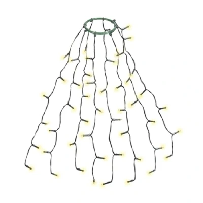 Abbildung von SALCAR 0,6m Christbaumbeleuchtung mit Ring und 8 Girlanden, 48er LED Überwurf Lichterkette Weihnachtsbaum Wasserdicht Weihnachtsbeleuchtung für 60cm, 90cm, 120cm, Tannenbaum Warmweiß