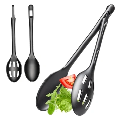 Abbildung von Hausfelder Salatbesteck schwarz zweiteilig, und Salatzange Kunststoff (Schwarz)