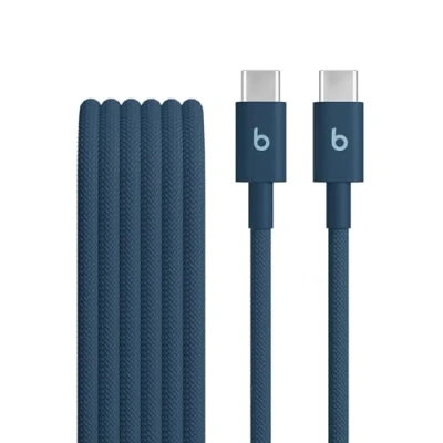 Abbildung von Beats USB C auf Gewebtes Kabel, schnelles Laden, langlebiges und verwicklungsfreies Design, Kompatibles Ladegerät für Apple Android basierte USBC Produkte (1,5 m) Turbo Blau