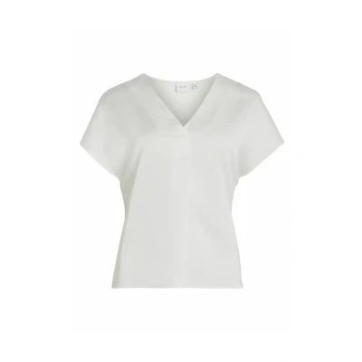 Abbildung von VILA Viellette Vneck S NOOS Tshirt print, Damen, Größe: 42, Snow white