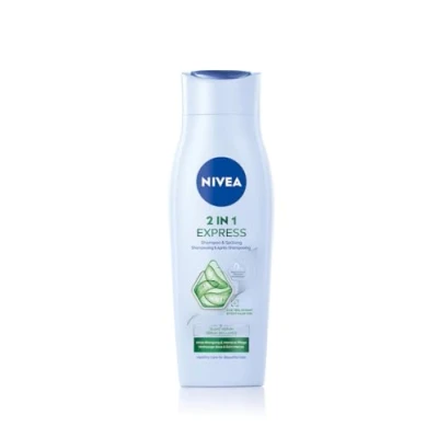 Abbildung von NIVEA 2in1 Express Shampoo &amp; Spülung, intensive Haarpflege mit Aloe Vera und Glanz Serum, Haarshampoo Spülung für Pflege in Expresszeit (250 ml)