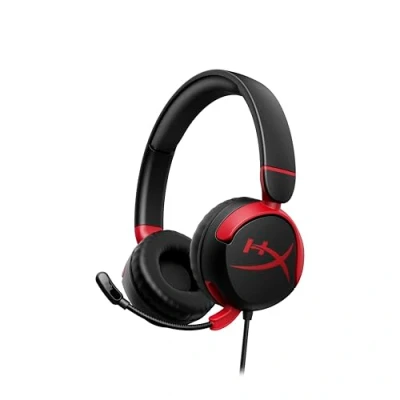Abbildung von HyperX Cloud Mini, Schnurgebundenes Gaming Headset, 30 mm Treiber, Lautstärkebegrenzung 85 dB, Flip to Mute Mikrofon, Für Kinder 8 12, Kompatibel mit PC, Switch, PlayStation, Steam Deck, Schwarz