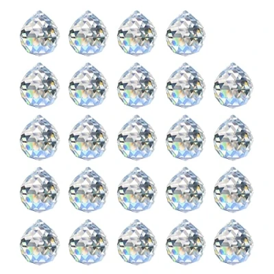 Abbildung von MerryNine 24Pack Kristallkugel 0.8&quot;/20mm Prisma Sonnenscheinfänger Regenbogen Anhänger Maker, hängende Kristalle Prismen für Fenster, Feng Shui, Geschenk
