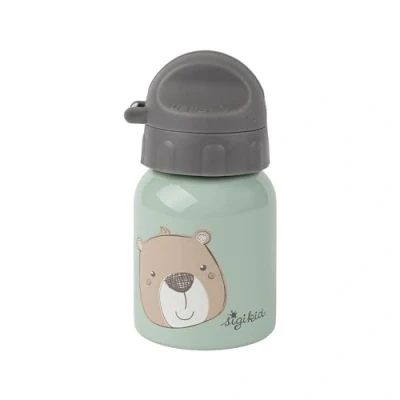 Abbildung von Sigikid 25377 Edelstahl Trinkflasche Bär 250ml empfohlen für Kinder ab 1 Jahr, robust, auslaufsicher, bruchfest