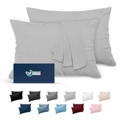 Abbildung von Kissenbezug 40x70 Anthrazit 2er Set Mikrofaser Oeko TEX Zertifiziert Dreamzie Kopfkissenbezug Weich