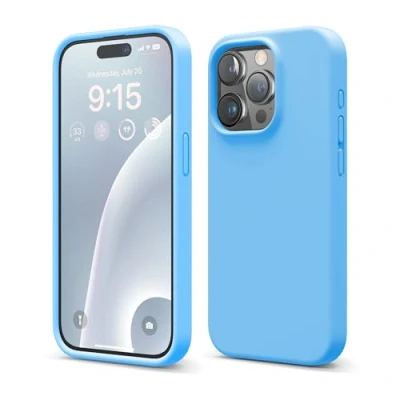 Abbildung von elago Kompatibel mit iPhone 15 Pro Hülle, Flüssiges Silikon Ganzkörper Schutzhülle, Stoßfest, Weiches Mikrofaserfutter, Kratzfest, 15,5 cm (6,1 Zoll) (Ocean Blue)