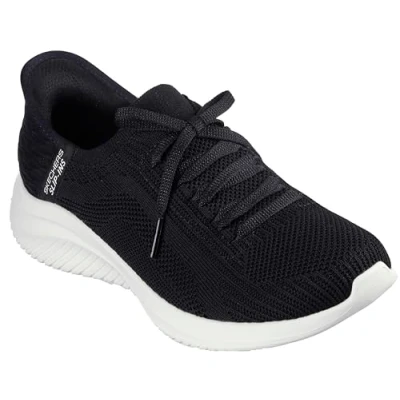 Abbildung von Skechers Damen Ultra Flex 3.0 Brilliant Path Sneakers,Sports Shoes, Black Knit/White Trim, 37 EU