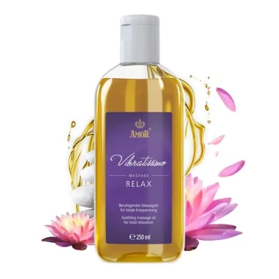 Abbildung von Vibratissimo Relax 250 ml Massageöl Tief entspannende Duftmischung Beruhigend, Stressabbau, Entspannung &amp; Gleitöl
