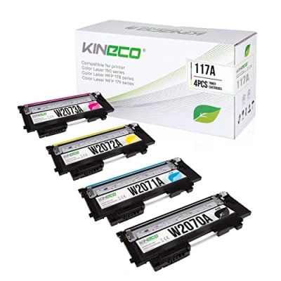 Abbildung von Kineco 117A Toner Set kompatibel für HP Color Laser MFP 179fwg 178nwg 150nw 179fnw 178nw 150a W2070A W2071A W2072A W2073A (Schwarz,Cyan,Magenta,Yellow)