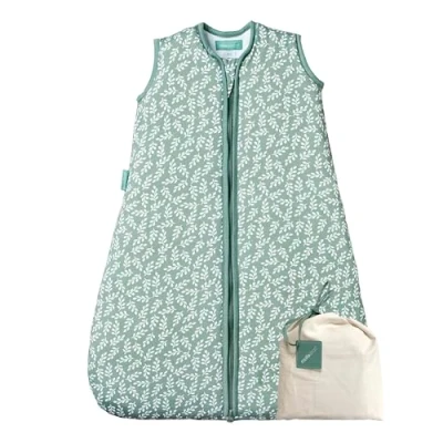 Abbildung von molis&amp;co Baby Schlafsack ärmellos Ideal für den Winter Babyschlafsack tog 2.5 ohne Ärmel 100% Baumwolle (Oeko TEX 100), Premium Qualität Green Garden (70 cm, 0 6 Monate)