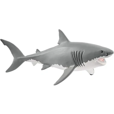 Abbildung von schleich WILD LIFE 14809 Realistische Weiße Haifigur Langlebige und Pädagogische Hai Meerestierfigur zum Fantasievollen Spielen Tiere Figuren Sets für Kinder ab 3 Jahren
