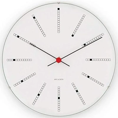 Abbildung von Arne Jacobsen Wanduhr Ø21 cm Bankers Originaldesign Kreative Details, weiss, Weiß