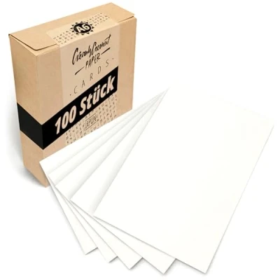 Abbildung von Japun weiße blanko Postkarten, Papier Karten Set (100 Stück) zum Selbstgestalten, beschriften oder bedrucken 300 g/m² DIN A6 105 x 148 mm