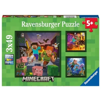 Abbildung von Ravensburger Kinderpuzzle 05621 Minecraft Biomes 3x49 Teile Puzzle für Kinder ab 5 Jahren