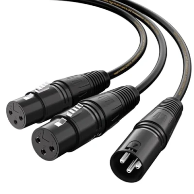 Abbildung von Tisino XLR Splitterkabel, 3 polige Buchse auf zwei Stecker Patch Y Kabel Symmetrisches Mikrofon Splitterkabel Audio Adapter 3M