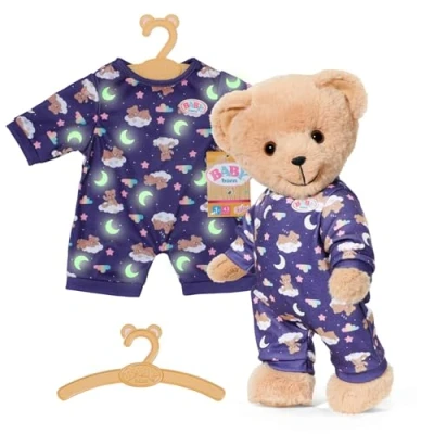 Abbildung von BABY born Teddy Schlafanzug, leuchtet im Dunkeln, Puppenschlafanzug für 43 cm Puppen und Teddy, 836484 Zapf Creation