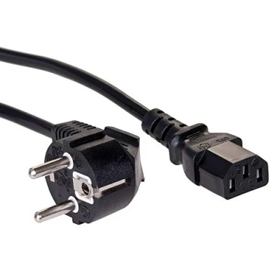 Abbildung von Akyga AK PC 01A Stromkabel 1,5m 3 polig Kaltgerätekabel CEE 7/7 Schuko auf IEC C13 Schwarz Netzkabel für PC, Drucker, Bildschirme