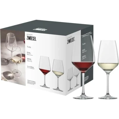 Abbildung von SCHOTT ZWIESEL 8er Gläserset Tulip, jeweils 4 Weißweingläser und Rotweingläser im Set, spülmaschinenfeste Tritan Kristallgläser, Made in Germany (Art. Nr. 124094)