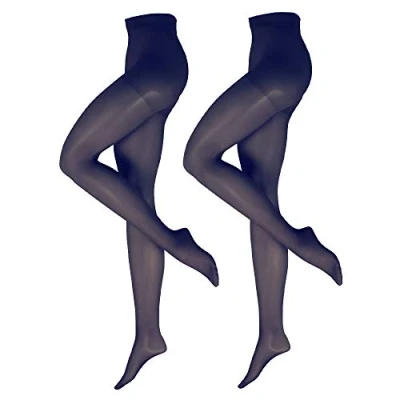 Abbildung von Nur die 2er Pack Fit in Form 40 DEN starke Stützwirkung semi blickdichte Fein Strumpfhose seidig mattee Optik entlastet BeineKomfortbund Damen