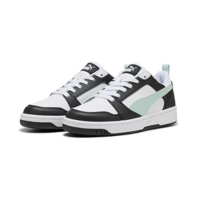 Abbildung von Puma Rebound V6 Unisex Sneaker low, Größe: 42.5, Black/peaceful blue/white Lederimitat/textil