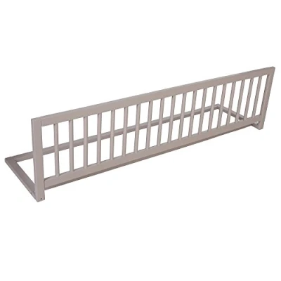 Abbildung von Safetots Extra Breiter Holzbettschutz, Grau, 38cm hoch x 140cm breit, Bettgitter, Sicheres Kinderbettgeländer, Vormontiert, Einfache Installation
