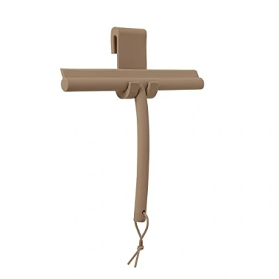 Abbildung von blomus Duschabzieher VIPO Duschwischer mit Halterung 24 cm breit Abzieher aus Silikon für Dusche, Badezimmer Fensterabzieher Scheibenabzieher (Tan)
