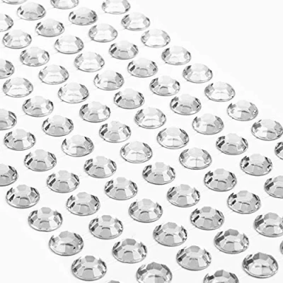 Abbildung von Movoja Silberne Strasssteine runde Glitzersteine 147 Stück 10 mm selbstklebend zum Verzieren und Basteln Schmucksteine aufkleben Steinchen Dekosteine Bastelsteine Silber