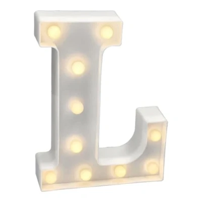 Abbildung von JANDEI Warmes Licht LED Zahlen und Buchstaben für Dekoration Atmosphäre, leuchtendes Herz, Nachtlichter, Geburtstage, Hochzeiten, Schaufenster. Sie funktionieren mit AA Batterien (L)