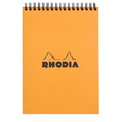 Abbildung von Rhodia 16501C Notizblock Note Pad (mit Doppelspirale, DIN A5, liniert, 80 g, 14.8 x 21 cm, Blatt) 1 Stück orange