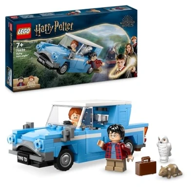 Abbildung von Lego Harry Potter Fliegender Ford Anglia, baubares Spielzeug Auto für Kinder, Geschenk Jungs, Mädchen und alle Fans ab 7 Jahren, Set mit 2 Mini Figuren inkl. Ron Weasley Rollenspiele 76424