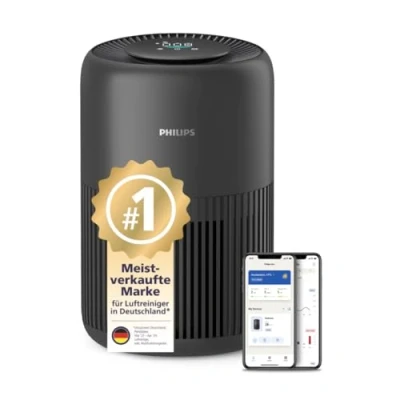 Abbildung von Philips Luftreiniger 900 Serie, HEPA NanoProtect + Aktivkohlefilter, CADR 250m3/h für 65m² Allergiker, leise, intelligent und energieeffizient (AC0951/13)
