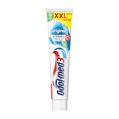 Abbildung von Odol med 3 Zahnpasta, Original, mit 3in1 Schutz für starke Zähne, gesundes Zahnfleisch** und frischen Atem, 125 ml zahncreme