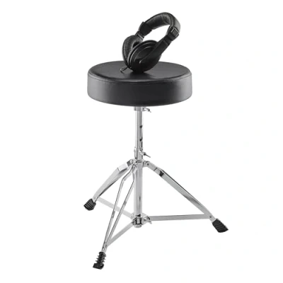 Abbildung von Alesis Drum Essentials Bundle Komplettes E Set Zubehörpaket, inklusive Schlagzeughocker und ohrumschließende Kopfhörer
