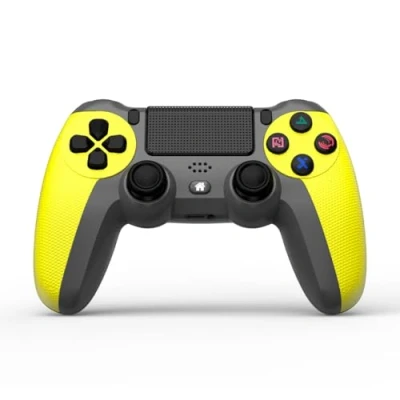 Abbildung von NK Wireless Controller für PS4 / PS3 PC/Mobile mit Dualshock, 6 Achsen Erkennungsfunktion, LED Licht, Touchpanel, Kopfhörerbuchse, inkl. Ladekabel Gelb
