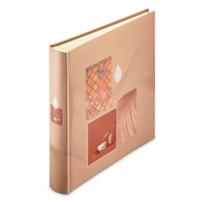 Abbildung von Hama Jumbo Fotoalbum Singo (Fotobuch 30x30 cm, Album mit 100 weißen Seiten, Photoalbum zum Einkleben und Selbstgestalten) terracotta