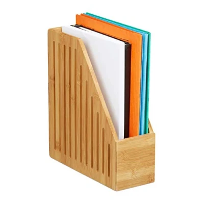 Abbildung von Relaxdays, Natur Stehsammler Bambus, A4, Zeitschriften &amp; Dokumente, Büro, Schreibtisch, Stehordner, HBT: 30x10x26,5 cm, 1 Stück