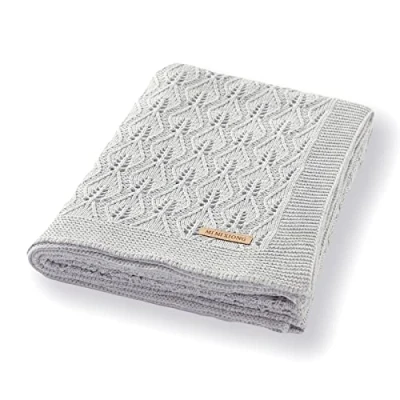 Abbildung von mimixiong Babydecke 100% Baumwolle atmungsaktive Baby Decke Kuscheldecke Geschenk Junge &amp; Mädchen (Grau)
