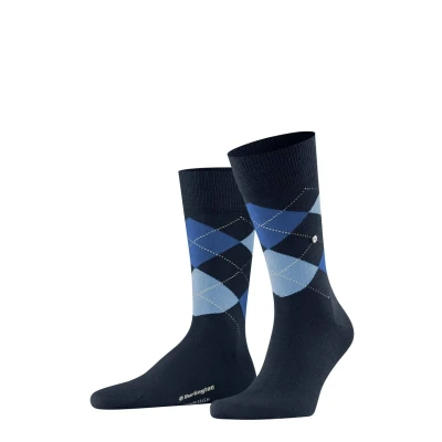 Abbildung von Burlington Edinburgh Rautenmuster Argyle CLIP ONE SIZE 4046 Socken, Herren, Größe: 41 46, Marine braun
