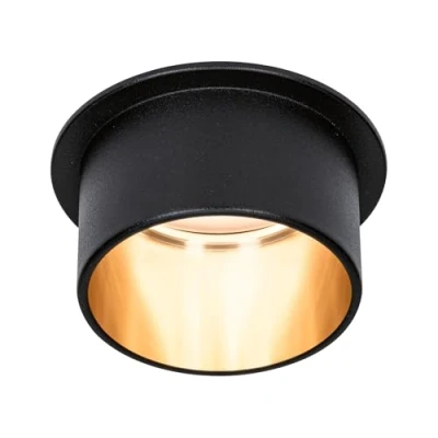 Abbildung von Paulmann 93378 LED Einbauleuchte Gil 3 Step Dim rund incl. 1x6 Watt dimmbar Schwarz matt, Gold Einbaustrahler Aluminium Spot 2700 K Coin