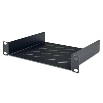 Abbildung von DIGITUS Fachboden 1HE 10 Zoll (254 mm) Für Netzwerk Schrank 200 mm Tief Perforiertes Stahl Blech Schwarz
