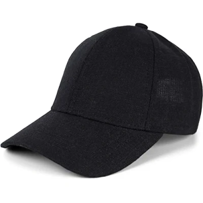 Abbildung von styleBREAKER Unisex Leinen Baseball Cap Einfarbig, 6 Panel Basecap, Metallschnalle verstellbar 04023089, Farbe:Rose